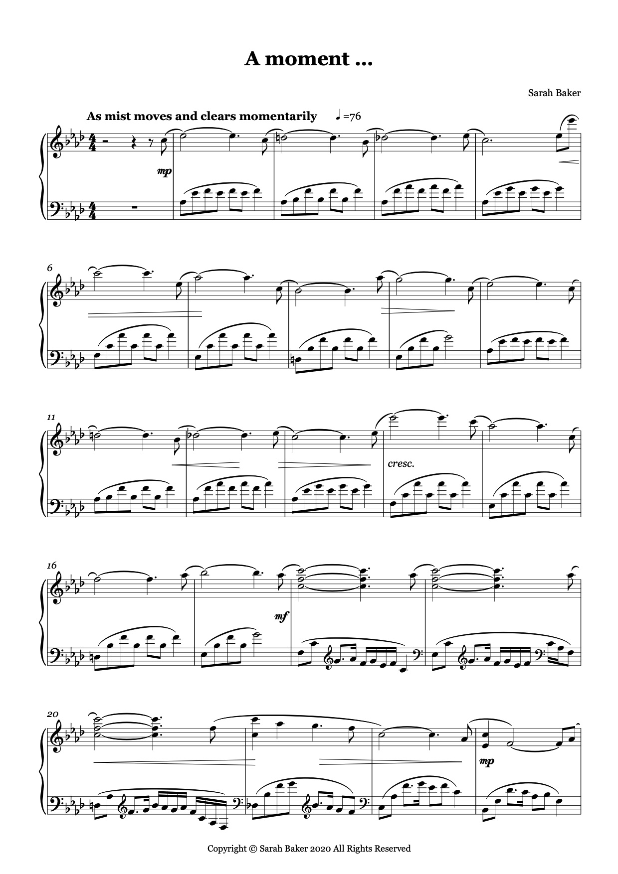 A moment … score example
