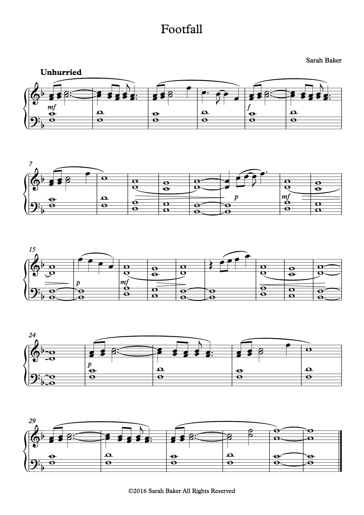 Footfall score example