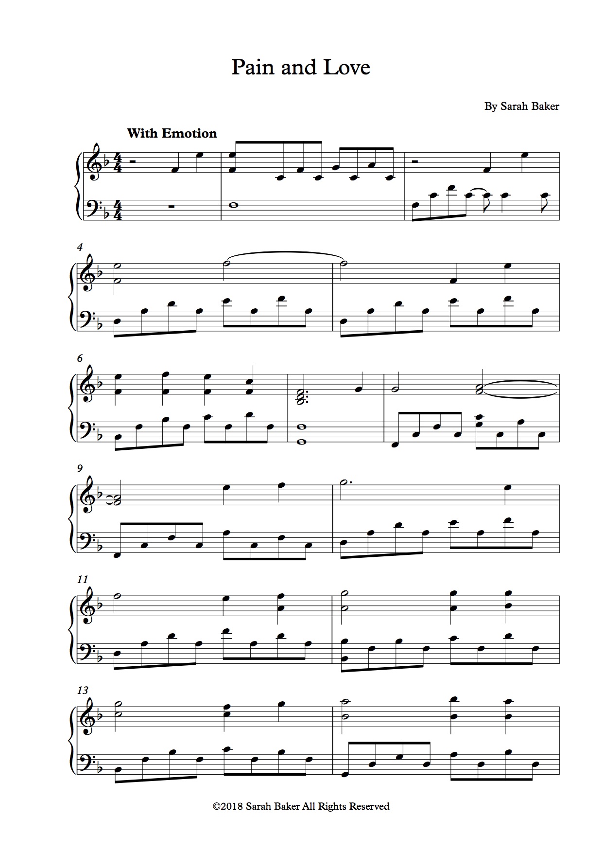 Pain and Love score example