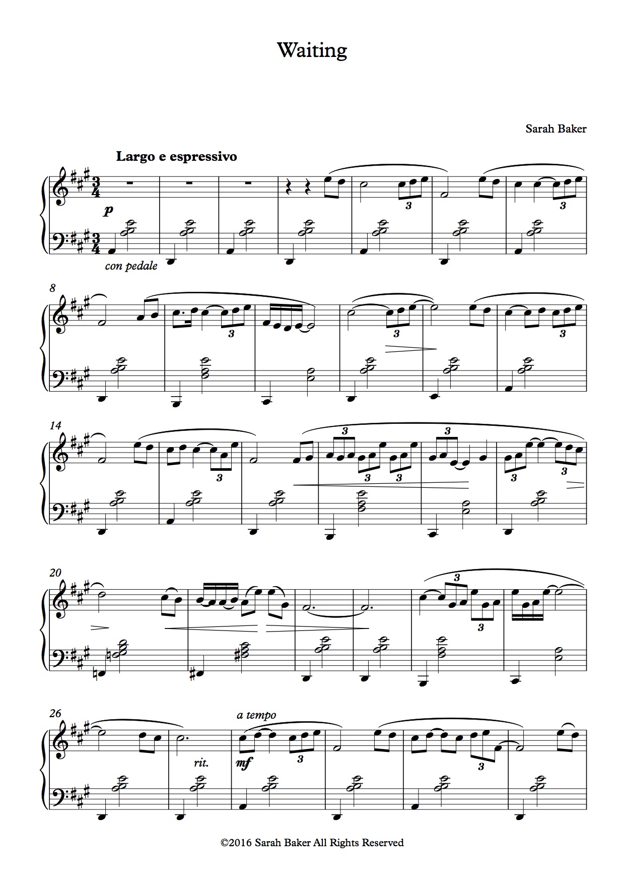 Waiting score example